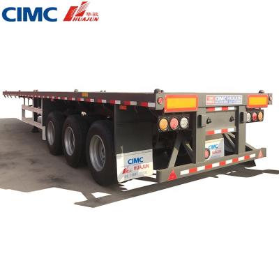 China Hot Sale CIMA HUAJUN 40ft Truck Trailer 3 Axle Flatbed Semi Trailer 20 Years Export Experience for sale