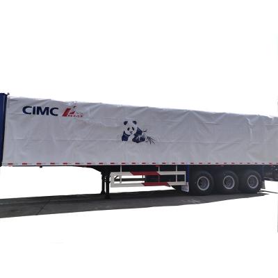 China Semi Truck Trailer HUAJUN Brand Curtain Side Box Head Trailer For Pallet Cargo for sale