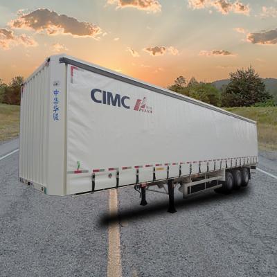 China New Truck Trailer Van Trailer CIMC Supplier HUAJUN Trailer Curtain Tensioner Axles 3 40ft Drop Deck for sale