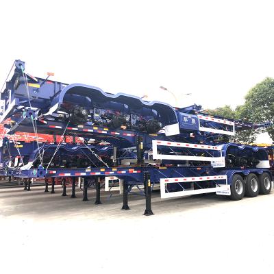 China Truck Trailer CIMC HUAJUN 3 Axle Skeleton Container Semi Trailer for sale