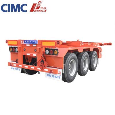 China Reinforced-beam 2axle Skeleton Semi Trailer CIMC 20FT Truck Truck for sale