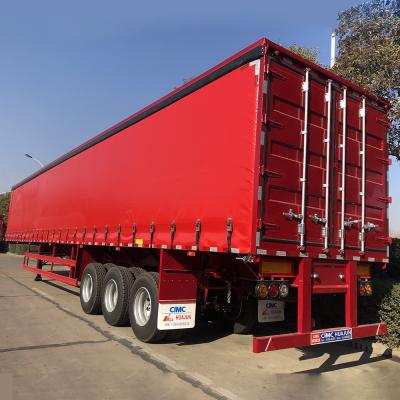 China European Factory Design Truck Trailer CIMC HUAJUN Style Enclosed Box Trailer Van Side Semi Trailer With Curtain Structure For Dry Cargo for sale