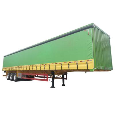 China Truck Trailer Thailand Style Popular 40ft Flat Bed Container Trailer Side Curtain Van Semi Trailer For Dry And Light Cargo for sale