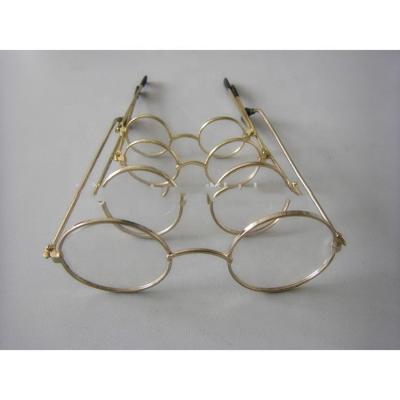 China Metal Doll Glass Metal Toy Gold Glasses Many Sizes for sale