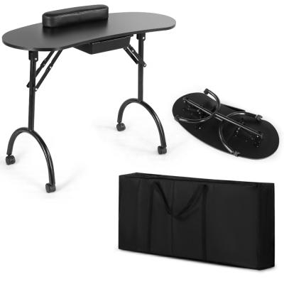 China Hot Sale Modern Black Professional Salon Equipment Nail Spa Equipment & Furniture Portable Manicure Table Set for sale