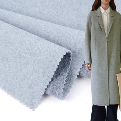 China Amazon Supply Handsome 380 Gsm Stylish TR Anti-Static Brushed Thick Jersey Melton Fabric Faux Wool For Coat for sale