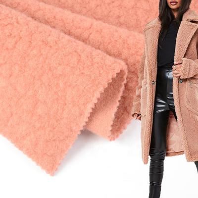 China Fashion High End Anti-Static Sanded 100% Regenerated Polyester Heavy Loop Weft Knitted Comfortable Winter Coat Fabric For Garment for sale