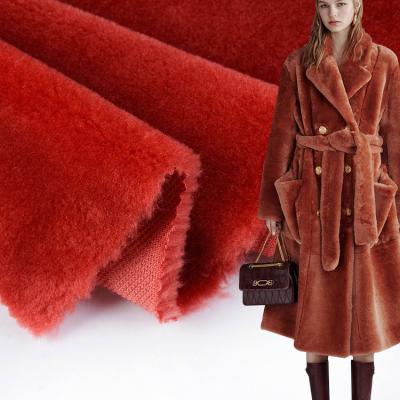 China Hot Selling Anti-Static Ultra Soft Winter Terry 100% Reclaimed Heavyweight Brushed Knitted Polyester Loop Fabric For Coat for sale