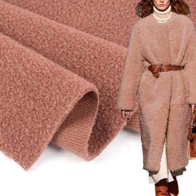 China Quality Assurance Drop Winter Polyester Anti-Static Extra Heavy Rayon Brushed Terry Pink Heavy Loop Fabric Knitted for sale