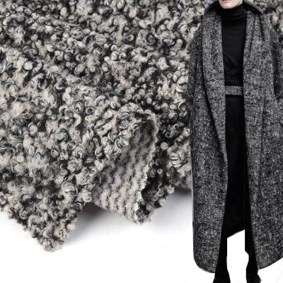 China Factory wholesale anti-static popular winter yarn dyed polyester seaqual Terry knit loop fashion overcoat fabric clothing for sale