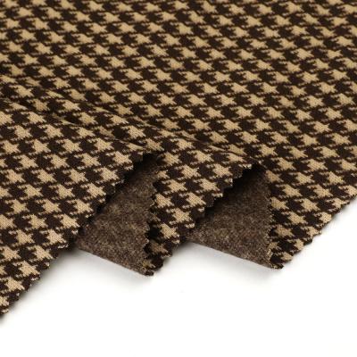 China China Manufacture Classic Anti-Static Polyester 100% Single Side Brushed Houndstooth Coat Fabric for sale