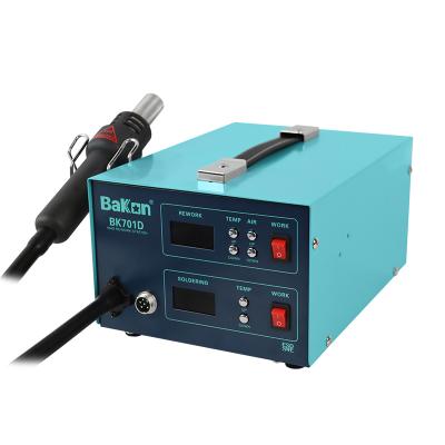 China Auti-static Machinery Repair Shops Bakon BK701D Hot Air 2 In 1 Dual Digital Display Rework Welding Desoldering Station for sale