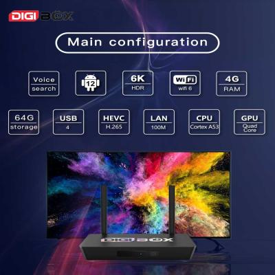 China Digibox 2.4Ghz 5.8Ghz Smart TVbox With D3 Plus Voice Control Remote smart TV box for sale