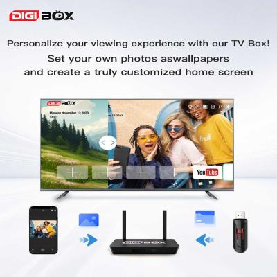 China Digbox 64GB Android 12 Box 4K 60fps 6K 30fps tv Box met spraakbesturing Te koop