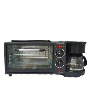 China Household 3 in 1 Multifunctional Breakfast Makers Machine with Coffee Maker Toast Oven Pan with Lid for sale