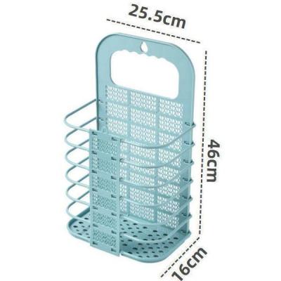 China With Trackless Sustainable Foldable Hanging Laundry Basket Large Capacity Dirty Clothes Organizer Self Adhesive Hook for sale