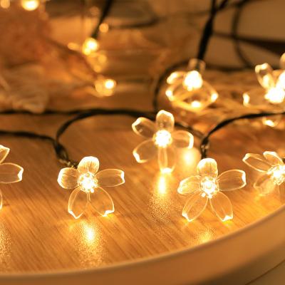 China String light Popular Led Solar Cherry Blossom Flower Garland Battery Powered Fairy String Garden Lights For Wedding Christmas for sale