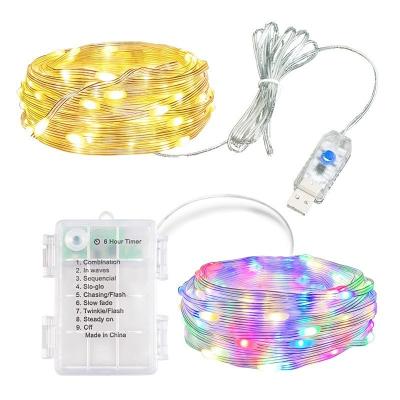 China String light Hot Sale 50 100 Led Waterproof USB Battery Operated Decoration Leather String Light For Wedding Festival Decoration for sale