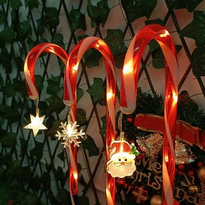 China Garden Hot Sale Outdoor Garden Yard Lawn Pathway Markers Christmas Decorative lights Stainless steel Solar Christmas Candy Cane Light for sale