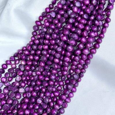 China DIY Pearl Beads Jewelry 10-11mm Real Freshwater Pearl Strand Dyed Purple Color Loose Pearl Shape Baroque Pearls For DIY Jewelry Making for sale