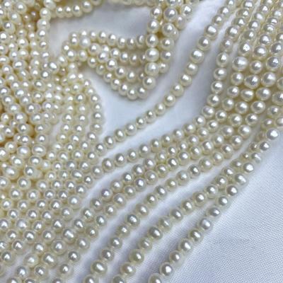 China Freshwater Pearl Near Round Shape Cultured Natural Freshwater Pearl Strand for sale