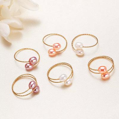 China New Arrivals CLASSIC Exquisite Freshwater Pearl Adjustable Open Ring for sale