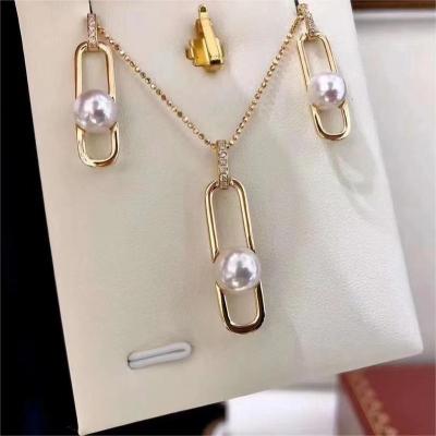 China Wholesale Environmentally Friendly Luxury Earrings Ring Wedding Real Pearls Jewelry Fashion Jewelry Necklace Set For Woman for sale