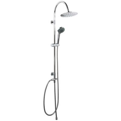 China LEVO Modern Rectangular Hand Shower With Stainless Steel Pipe Square Top Spray Shower Set for sale