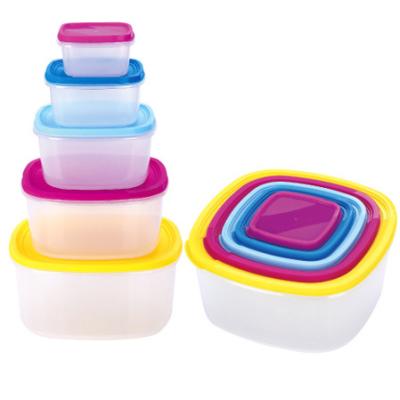 China Rainbow Color Microwavable Plastic 7pcs Food Storage Container for sale