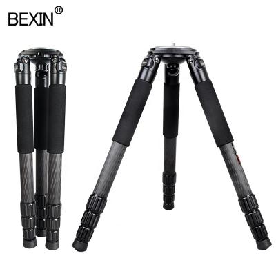 China BEXIN PORTABLE Heavy Duty Carbon Fiber Professional Camera Tripod Without Center Axis Gimbal For Camcorder Long Lens Bird Watching for sale