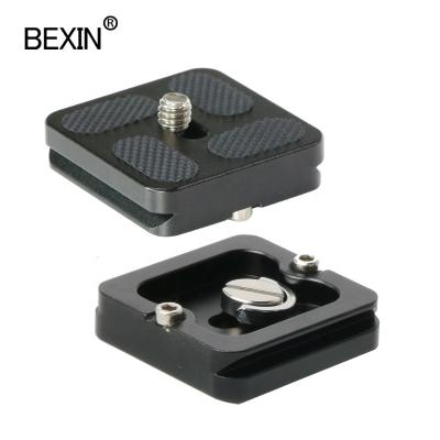 China Wholesale 40*38mm Aluminum Alloy CNC UNC1/4 Cameras Base Quick Release Plate Small Video Adapter Mini Tripod Plate For DSLR Digital Camera for sale