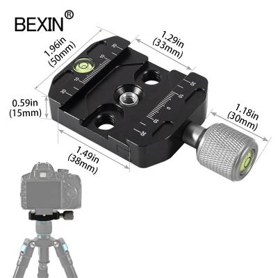 China Unique Design Ball Mount Plate BEXIN Aluminum Alloy BEXIN Camera Adapter Camera Tripod Clamp Quick Release Main Clamp For Qucik Release Plate for sale