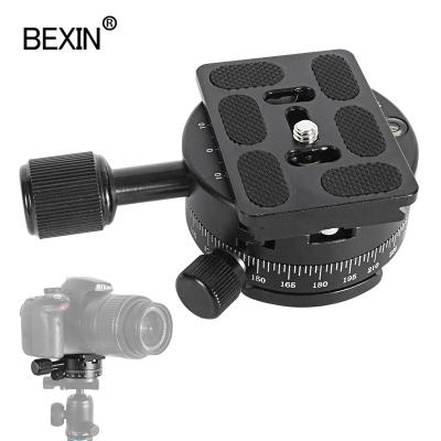 China BEXIN Aluminum Alloy Portable Aluminum Alloy Small Tripod Clamp Tripod Plate Adapter Quick Release Clamp For DSLR Camera Tripod Head for sale