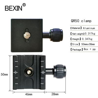 China BEXIN Aluminum Alloy Aluminum Alloy BEXIN Release Plate Fast Action Tripod Clip Holder Plate Clamp Ball Fast Bracket For Camera Monopod for sale