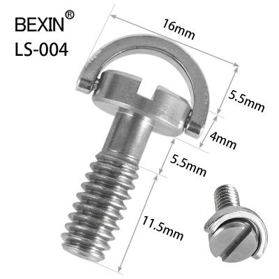 China Stainless Steel Hex Flat 1/4inch Quick Release D-Clip Tripod Camera Flat Slotted Bracket Screws For Dslr Camera Ball Head for sale