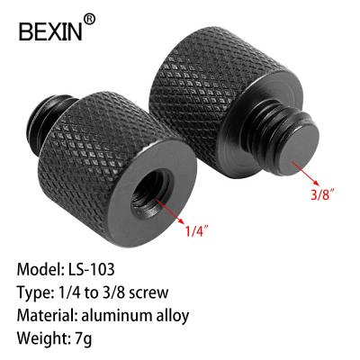 China 1/4 screw adapter 3/8 turn aluminum alloy conversion screw camera thread screw adapter for tripod camera for sale