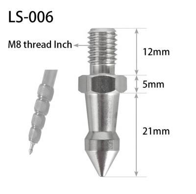 China Ground Spikes M8 Common Wholesale Camera Tripod Parts Stainless Steel Thread M8 Screw Tripod Foot Studs For Monopod Grassland Trekking Poles for sale