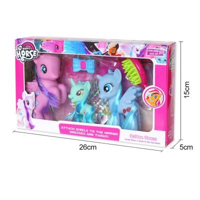 China Little Pony Toys For Kids Eco-Friendly Plastic Girls Lovely Little Pony Cute Diy Horse Model Mini Self Assembly Toys For for sale