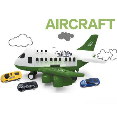 China Mixed Alloy Diecast Toy Cars ABS Transport Toy Airplanes Children Flat Plastic Airplanes Eco-friendly Toy Inertia Airplane Toys With 3 for sale