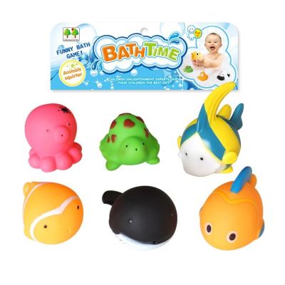 China Wet To Tones Squeezes Toy 2022 New Fish Shaped Floating Water Jet Bath Toys Bathtub Lovely Rubber Bath Toy For Kids for sale