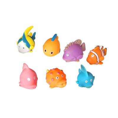 China Toy Wholesale Animal Fish Shaped Squeeze-Sounding Wetting Bath Toys Swimming Bath Multi Functional Toys for sale