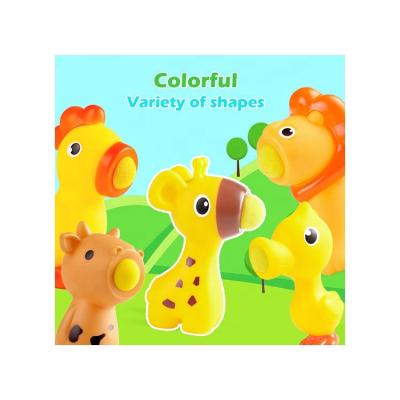 China Animal Toy Duck Lion Giraffe Gun EVA Foam Ball Shoot Ball Squeeze Snap Button Eco-friendly Material Kids Gift for sale