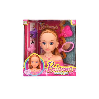 China Toy Wholesale Beauty Girl Dolls Cartoon Simulation Head Doll Set With Makeup Accessories For Babies for sale