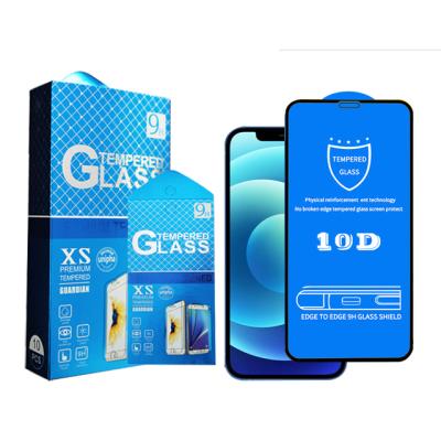 China 10D Mobile Phone Tempered Glass For iPhone 12 11 pro 7 8 plus XR X XS Max Glass Full Glue Cover Screen Protector Protective Film for sale