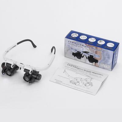 China New 8X 15X 23X Head Mounted Multifunctional Binocular Glasses of Repair Style LED Illumination Magnifier for sale