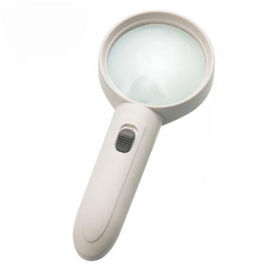 China Reading Wholesale Large HD 90mm Handheld Mirror 2x Magnification LED Lighting Reading Magnifier For Low Vision for sale