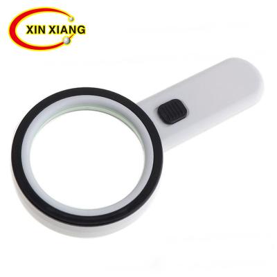 China Reading 90mm Handheld 12LED Optical Glass Lighting 10X Reading Magnifier For Reading for sale