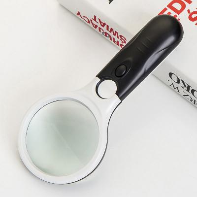 China Hot Sale ABS 3 LED Light Handheld 3X 45X Brightness Reading Reading Newspaper Magnifier For Low Vision for sale