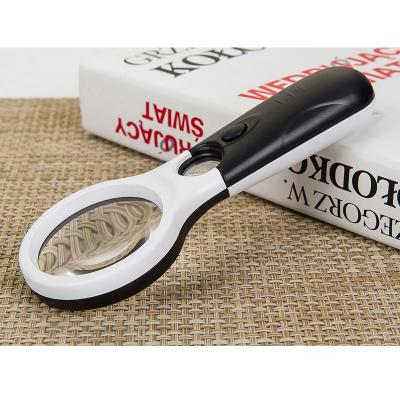 China Factory Direct Sale 4X 45X Amplification 3 LED HD Magnifier Reading Handheld Optical Newspaper for Elderly for sale