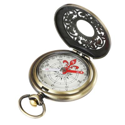 China Factory Direct Sales Retro Metal Pocket Watch Level Outdoor Compass With Arming Rope for sale